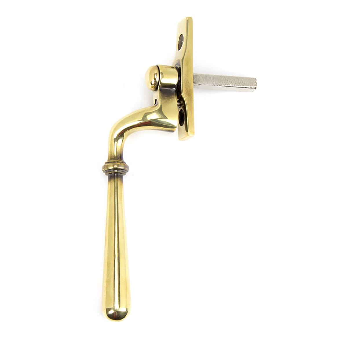 Newbury Locking Espagnolette Casement Window Handle - Left - Aged Brass - view 2