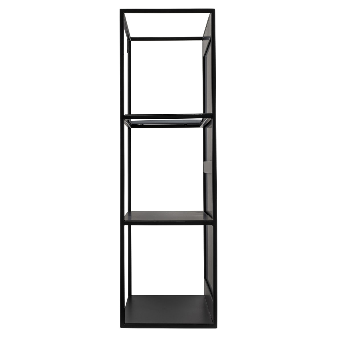 Framed Mirror with Shelves - Rectangle - 600 x 400 x 179mm - Black - view 3