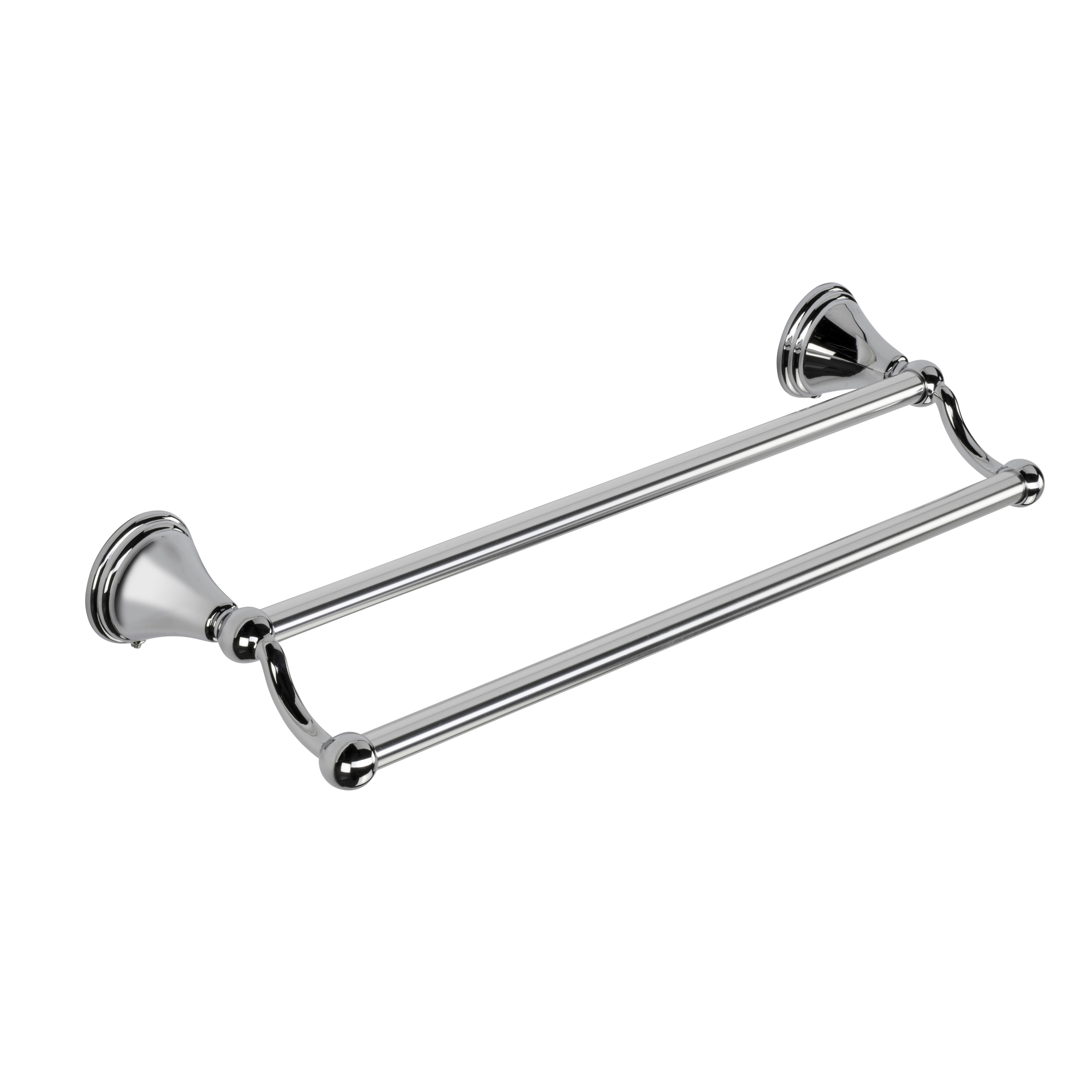 Westminster Round Double Towel Rail - 70 x 510 x 140mm - Polished Chrome - view 3