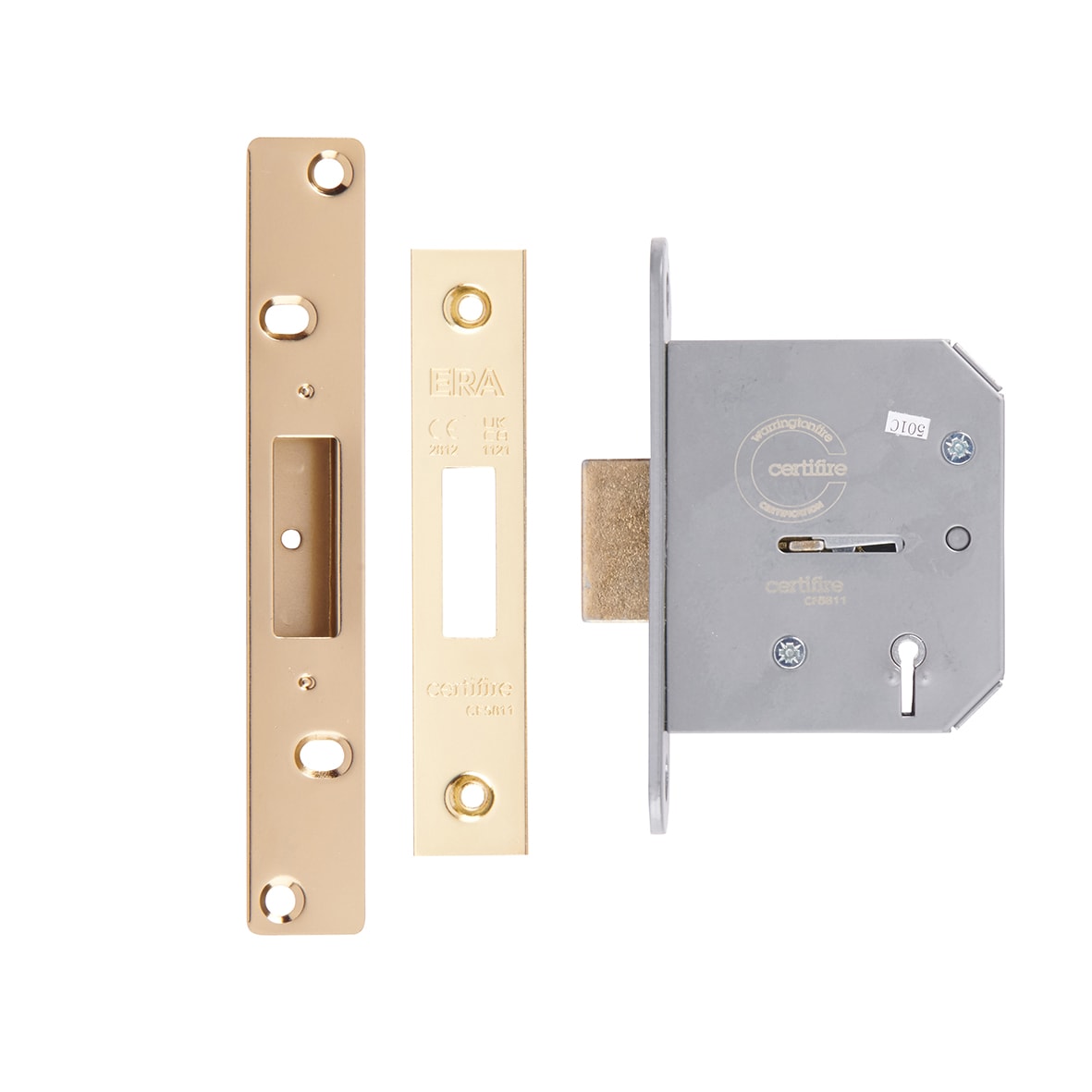 Viscount 5 Lever Deadlock - 76mm Case - 56mm Backset - Polished Brass - view 2