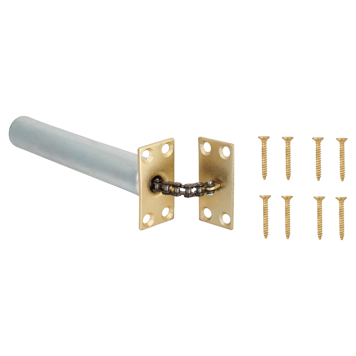 Concealed Chain Door Closer - Square Plate - Polished Brass - view 4