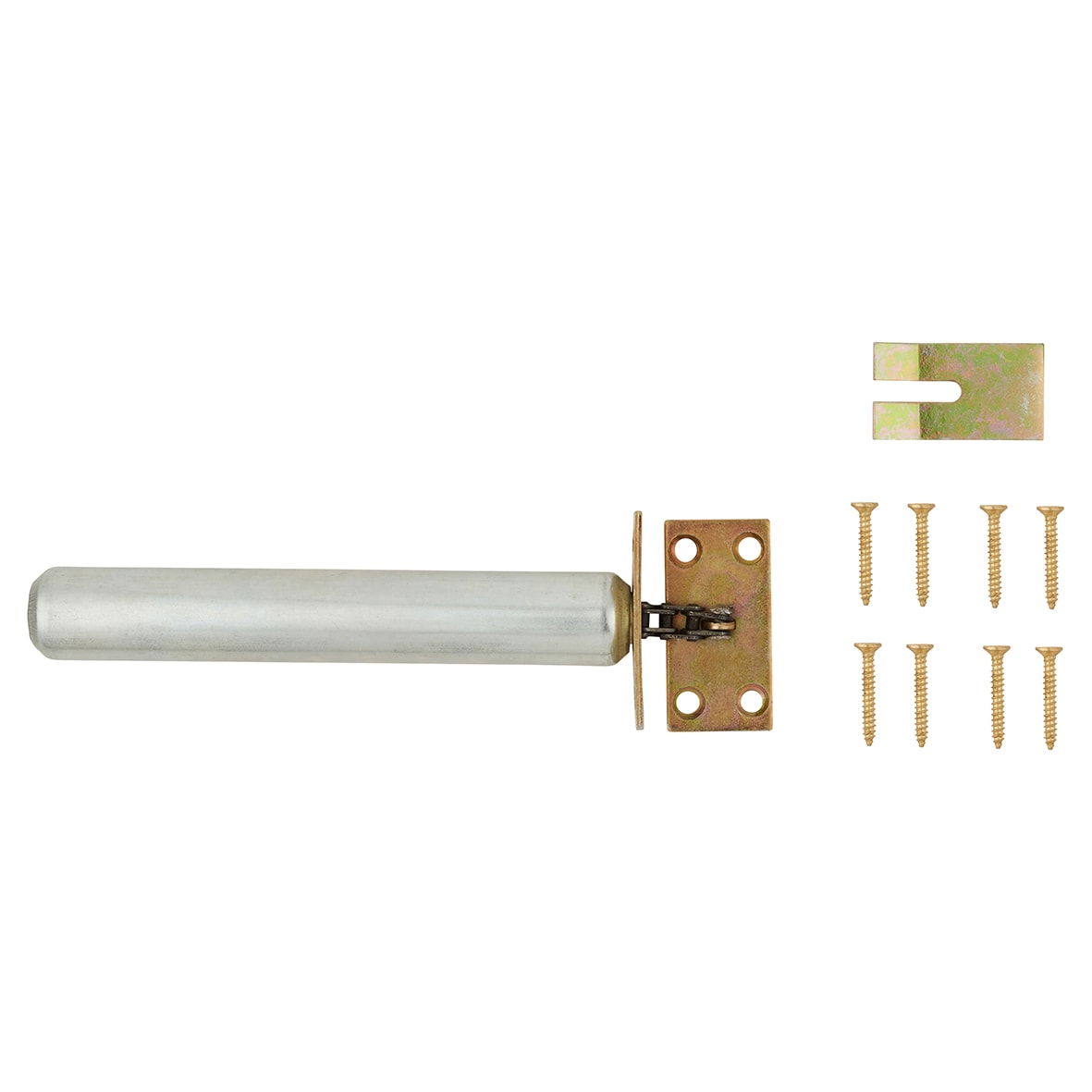 Concealed Chain Door Closer - Square Plate - Polished Brass - view 6