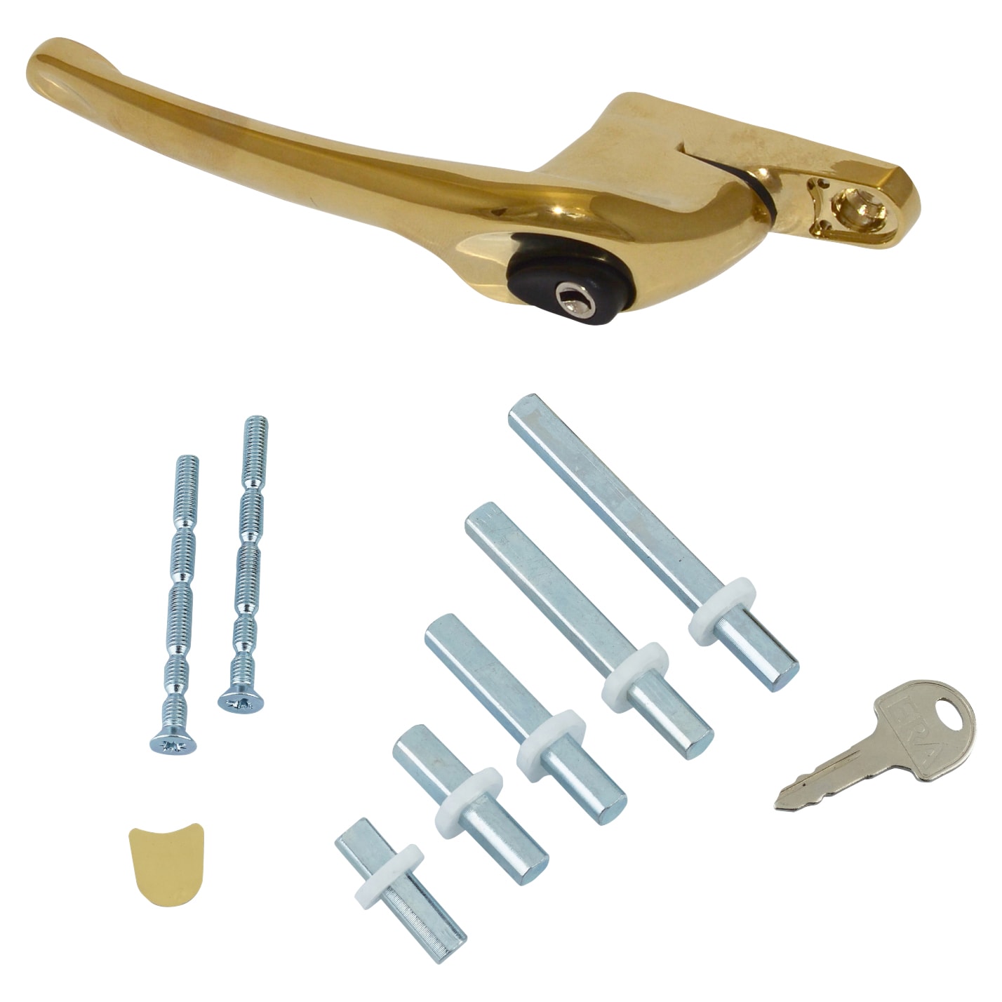 uPVC Maxim Espagnolette Locking Multipoint Multi-Spindle Window Handle - L-Hand - Pol Gold - view 2
