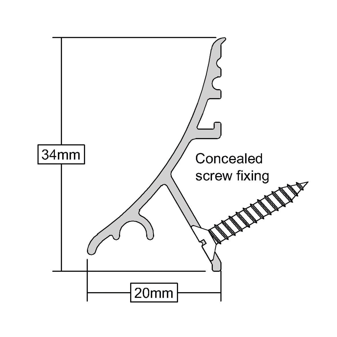 SRD 32 Rain Deflector - 914mm Length - Inward/Outward Opening Doors - Black - view 2