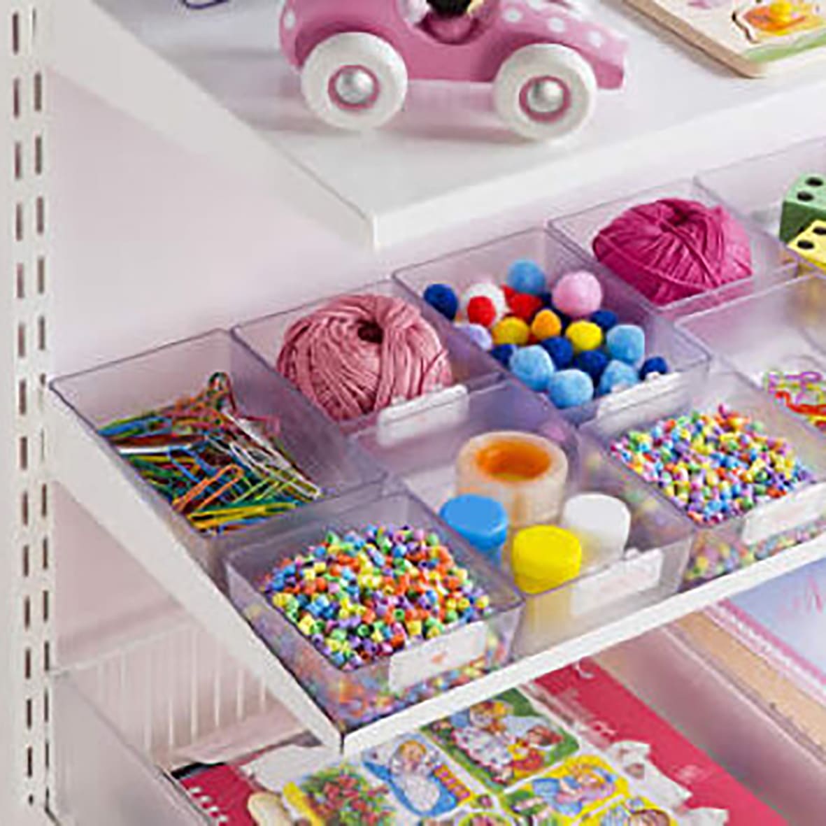 Top Track System - Square Storage Craft Box - 98 x 98 x 48mm - Translucent - view 2