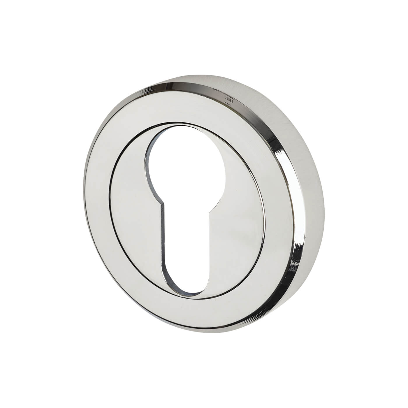 Brass Escutcheon - 50mm Diameter - Euro - Polished Chrome - view 2