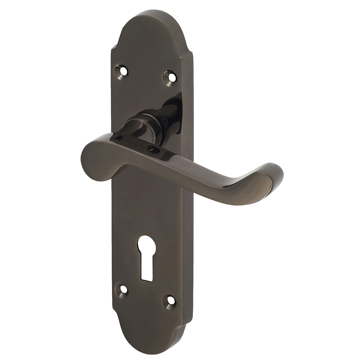 Black Nickel Victorian Summer Scroll 5 Lever Sashlock Door Handles Kit - view 3