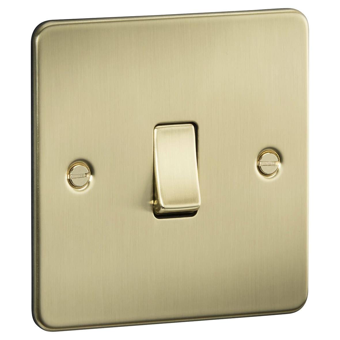 10AX 1 Gang Flat Plate Intermediate Light Switch - Brushed Brass - view 2
