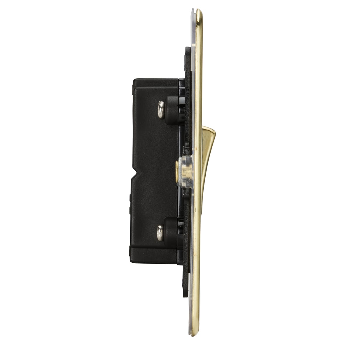 10AX 1 Gang Flat Plate Intermediate Light Switch - Brushed Brass - view 3