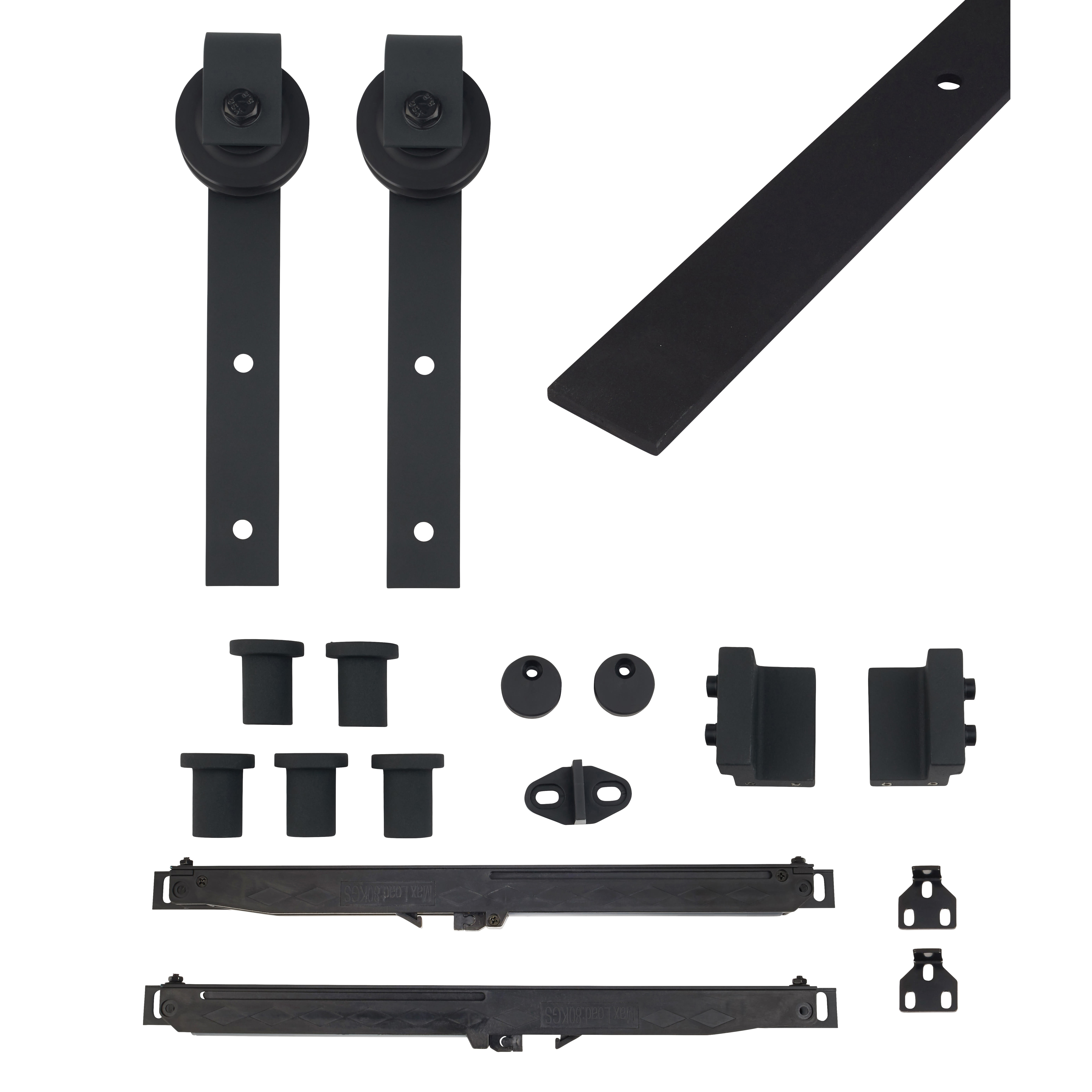 Barn Strap Soft Open/Close Sliding Door Gear - 2000mm Track - 40-60kg Max Door - Black - view 3