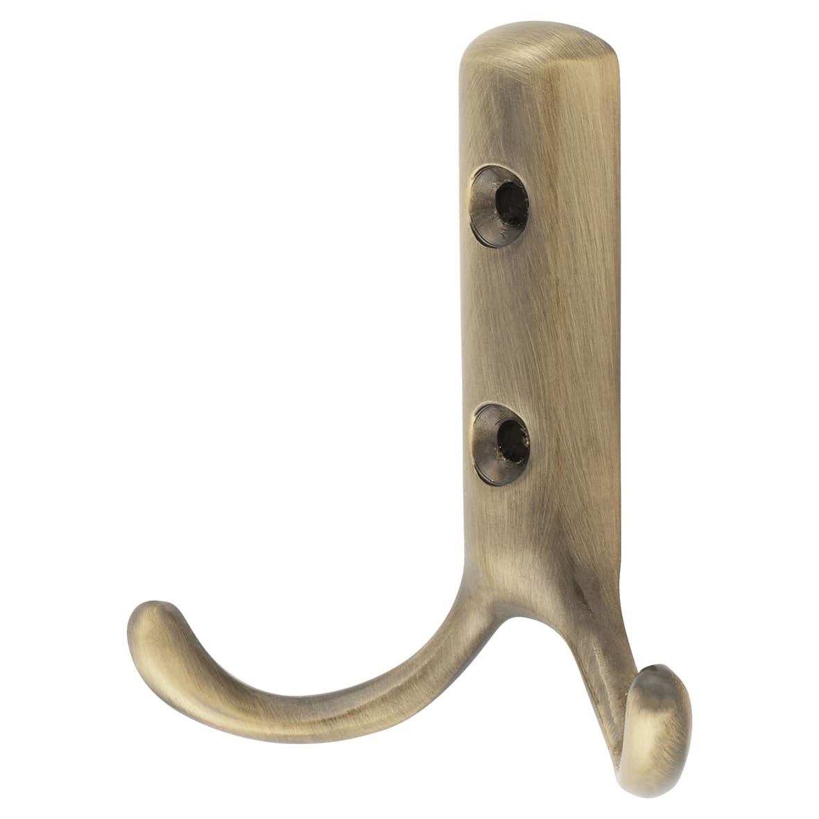 Double Coat Hook - 70 x 56mm - Antique Brass - view 2