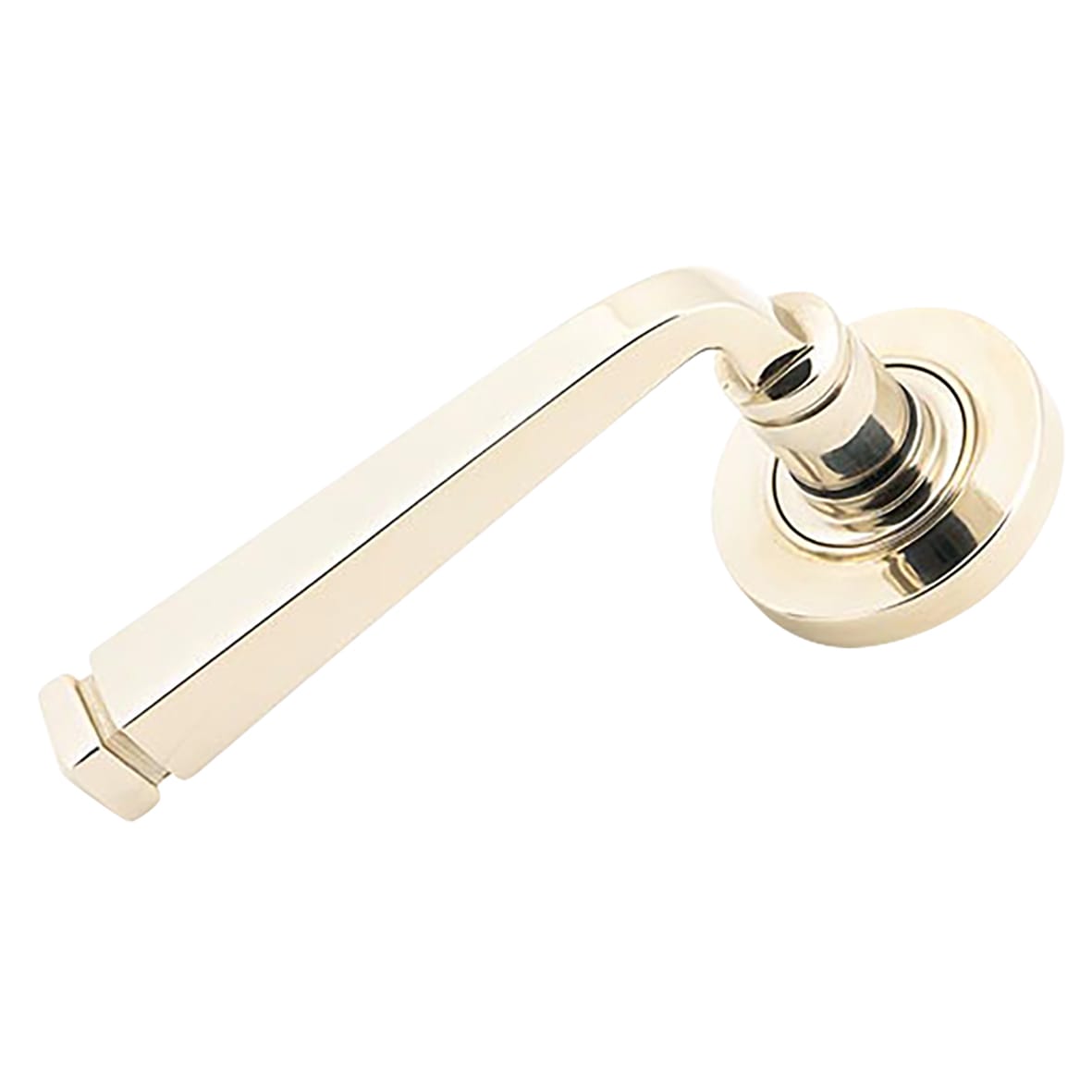 Polished Nickel Door Handles on Round Rose - Avon Range - view 2