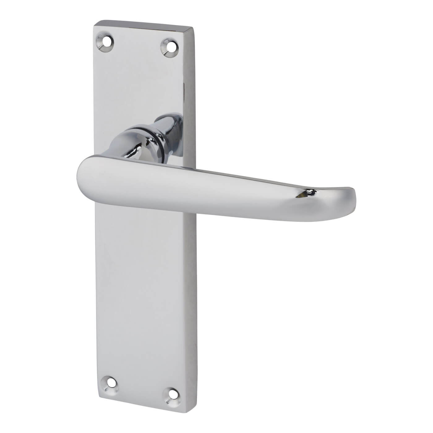 Polished Chrome Victorian Straight Latch Door Handles - 155 x 42mm - view 2