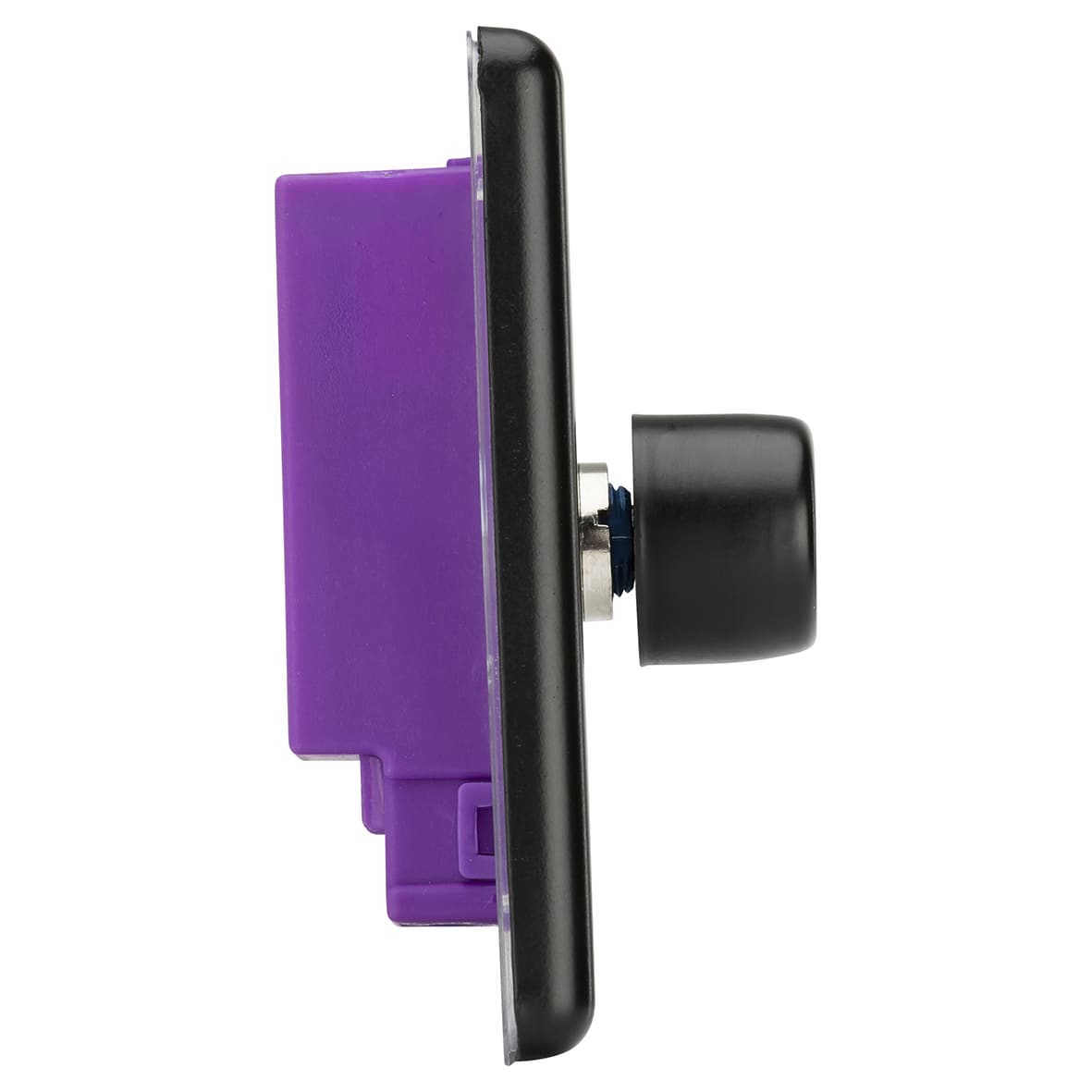 5-150W 1 Gang 2 Way Push On/Off Rotary Rounded Intelligent LED Dimmer - Matt Black - view 3