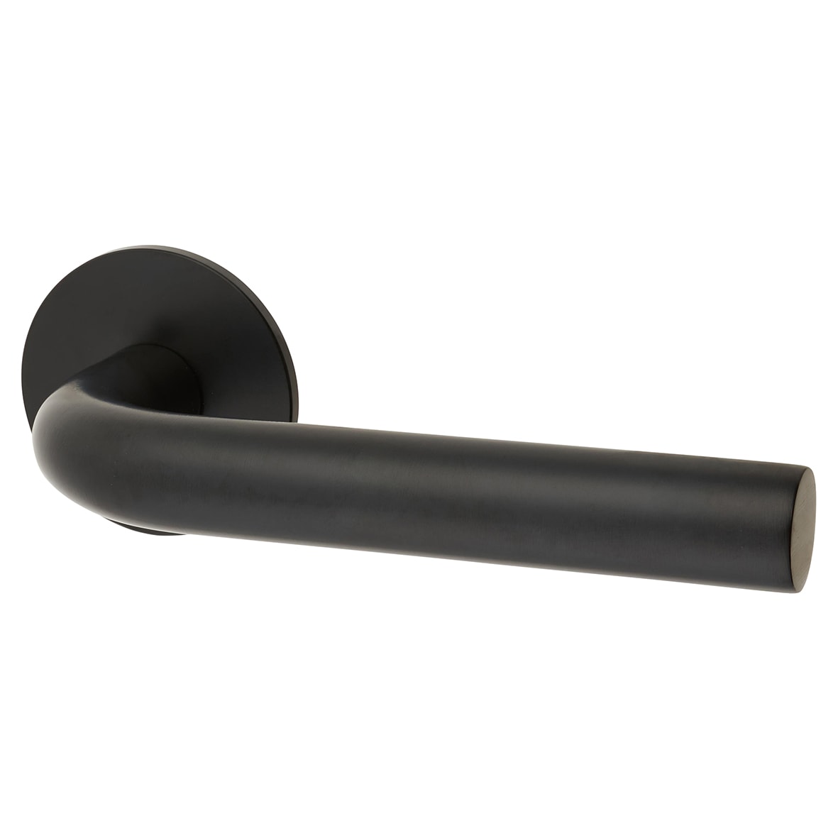 Matt Black Door Handles on Round Slim Rose - Schema Syfte Range - view 2