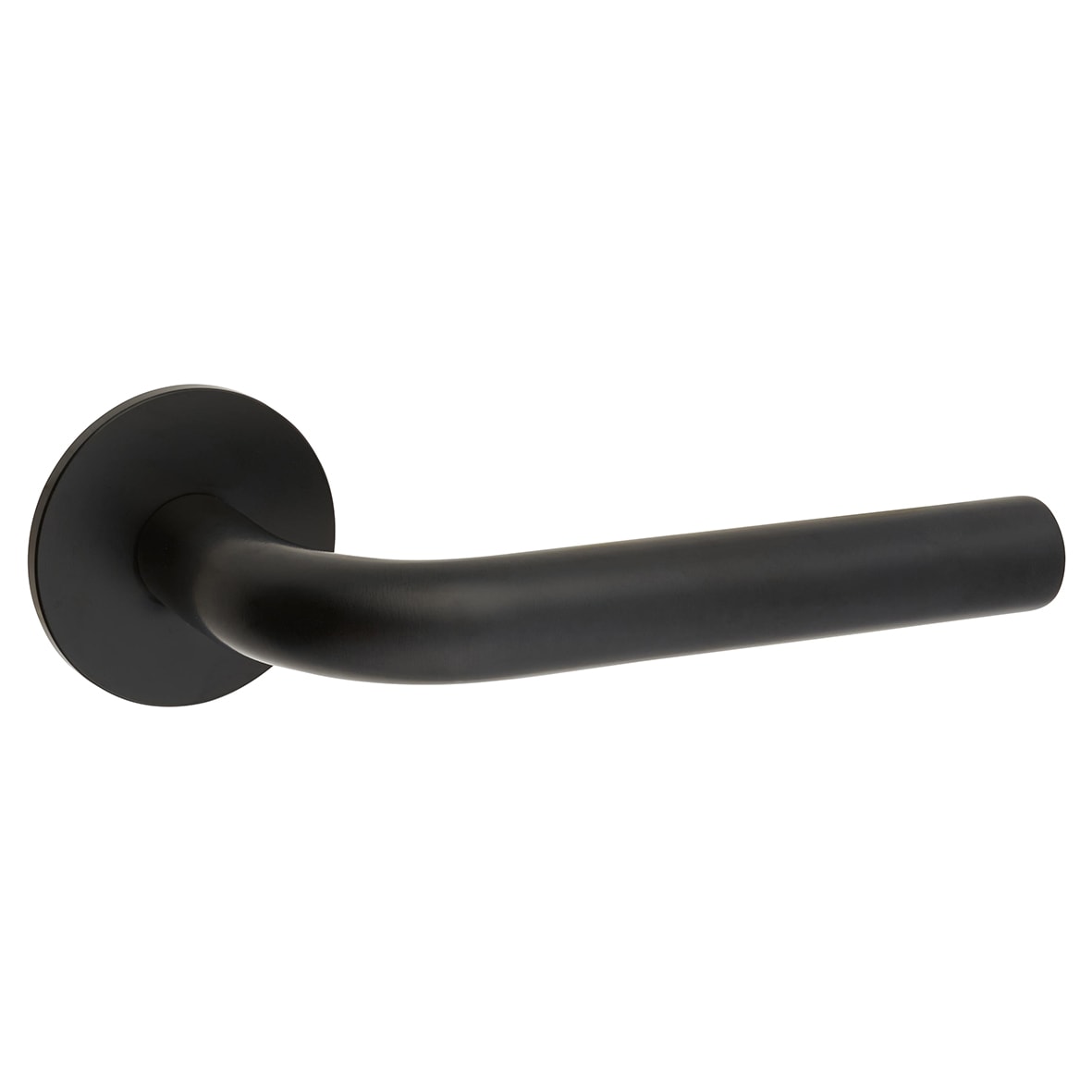 Matt Black Door Handles on Round Slim Rose - Schema Syfte Range - view 3