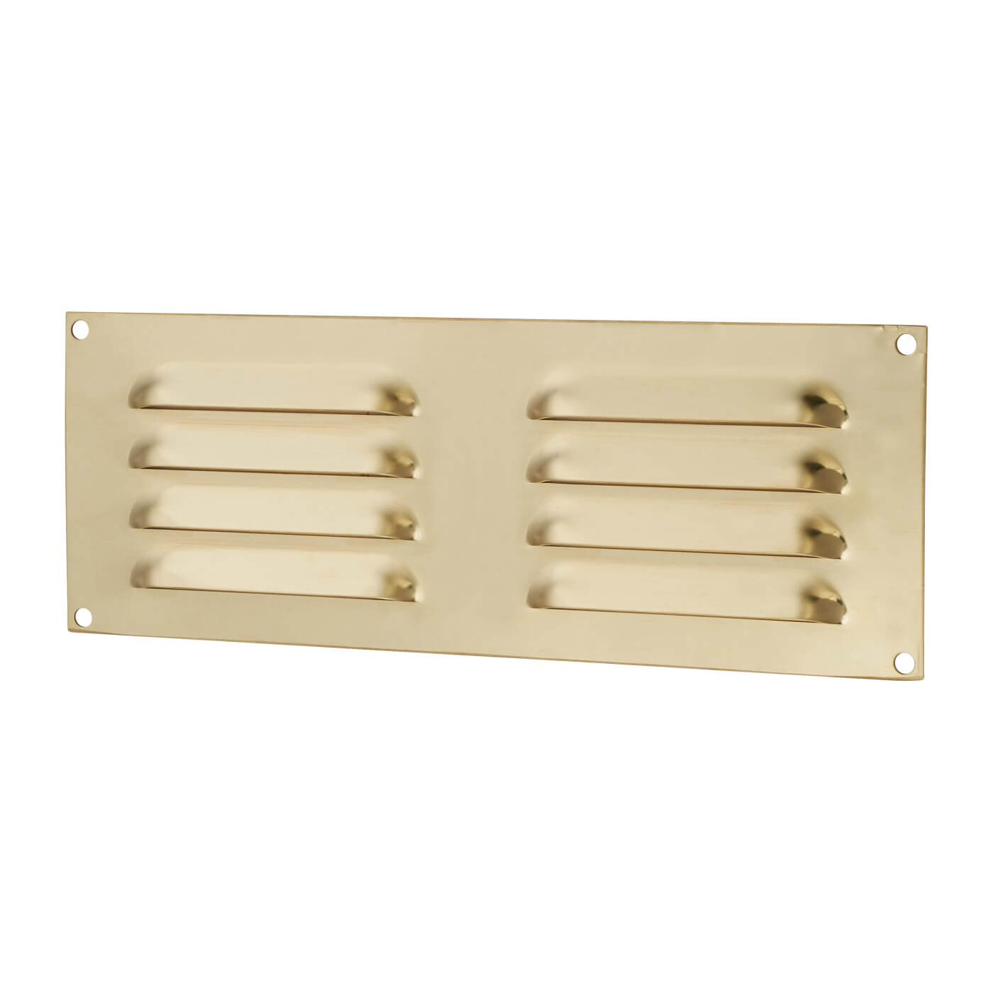 Hooded Louvre Vent - 242 x 89mm - 3973mm² Free Air Flow - Polished Brass - view 2