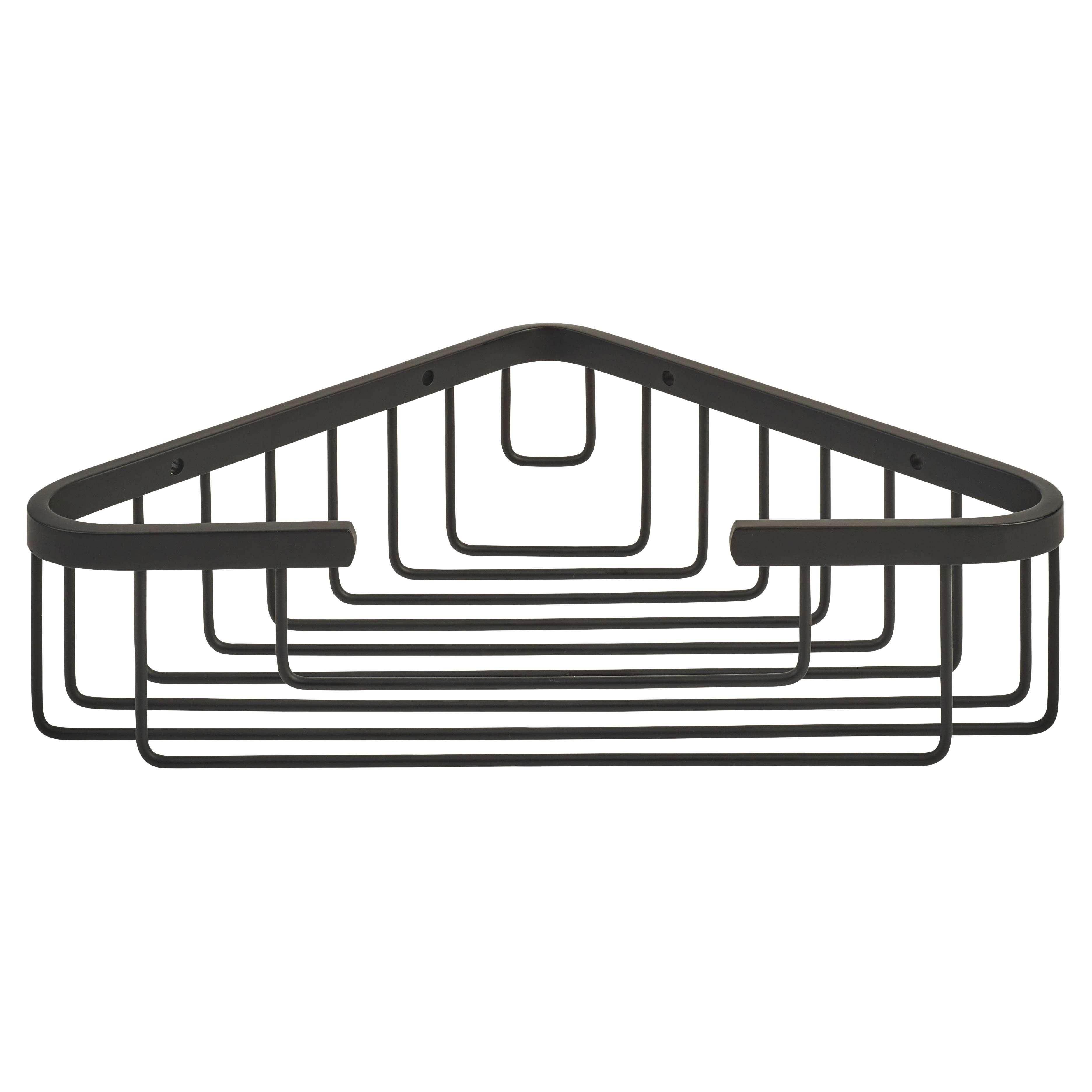 Small Corner Shower Soap Dish Basket - 63 x 255 x 195mm - Matt Black - view 2