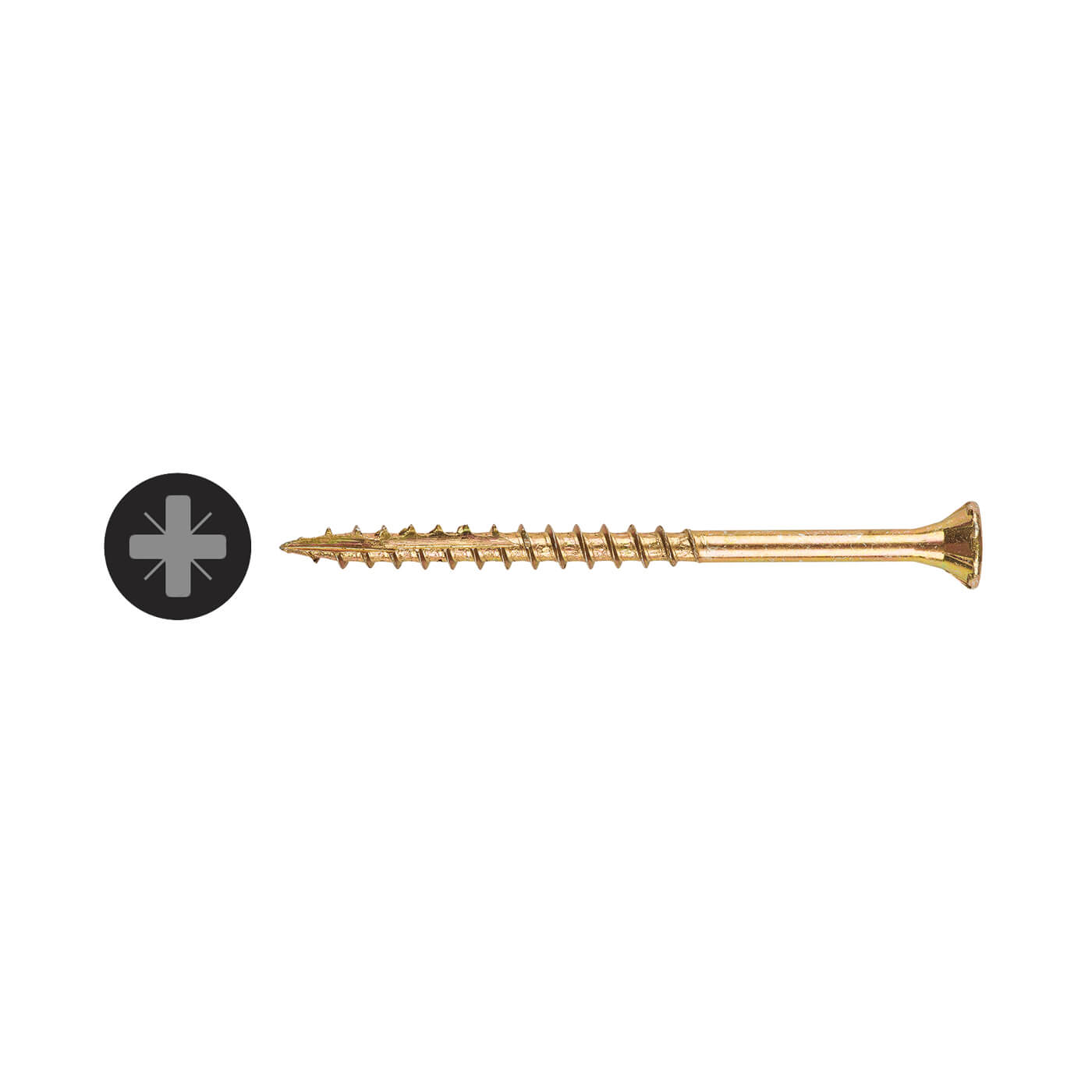 Cutter Pozi Countersunk Wood Screws - 4.0 x 60mm - Yellow Zinc - Pack of 200 - view 2