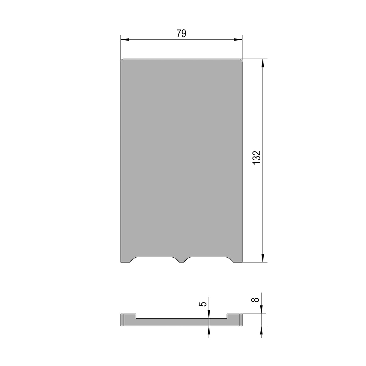 VetroMount Bolt On End Cap for Top Mount Profile - 132 x 79mm - Anodised Aluminium - view 3