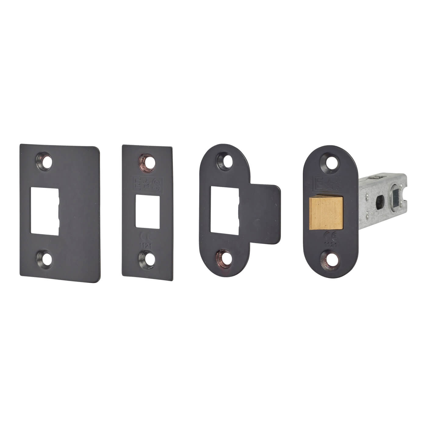 Contract Bolt Through Tubular Latch - 76mm Case - 56mm Backset - Radius/Square - Black - view 2
