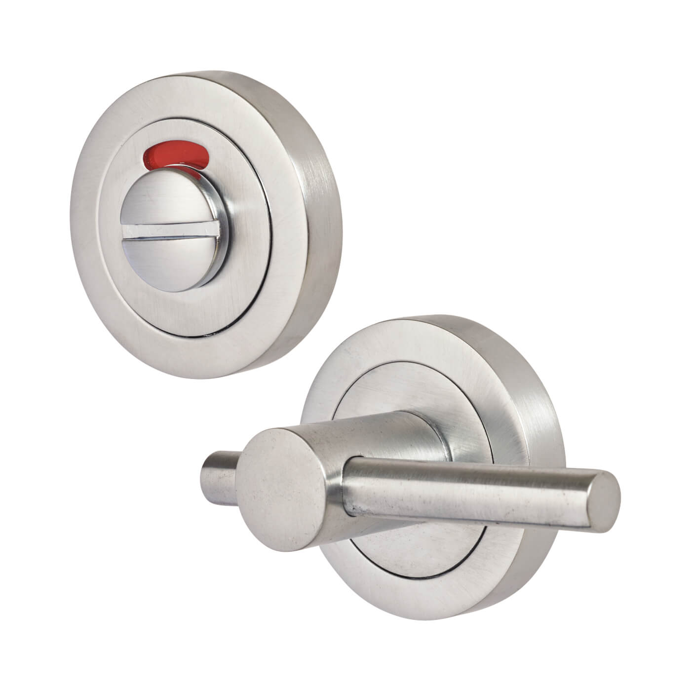 T-Bar Bathroom Turn & Release with Indicator - 50 x 75 x 40mm - Satin Chrome - view 2