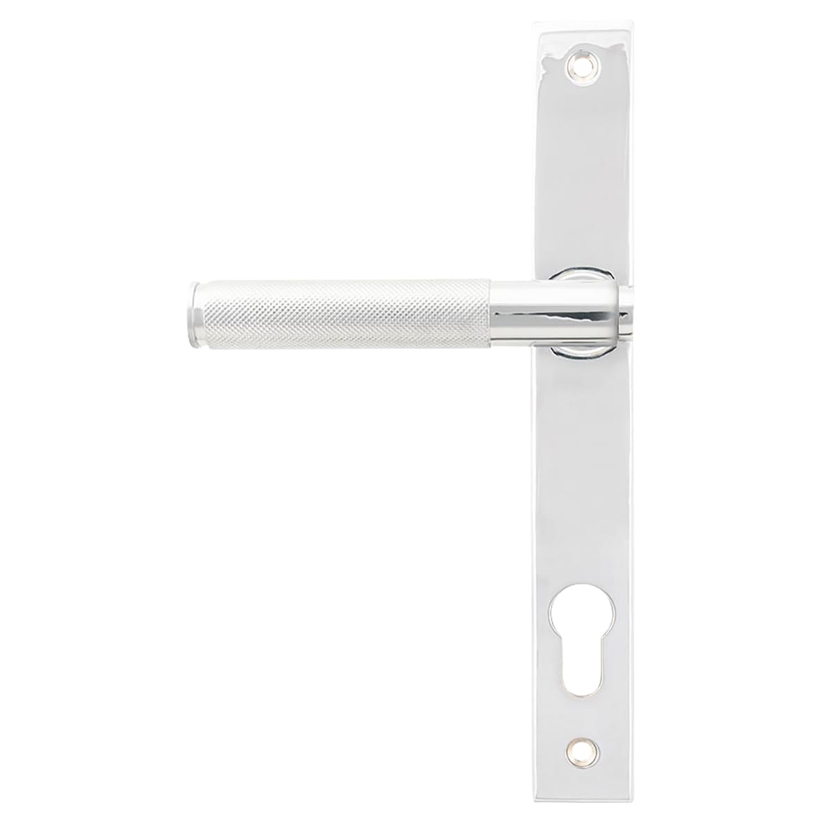 Polished Chrome uPVC Slimline Knurled Multipoint Door Handles - 92mm c/c - Brompton Range - view 2
