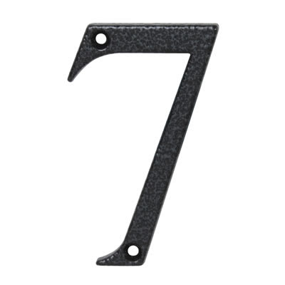 76mm Screw Fix Door Numeral - 7 - Antique Black Iron - view 2