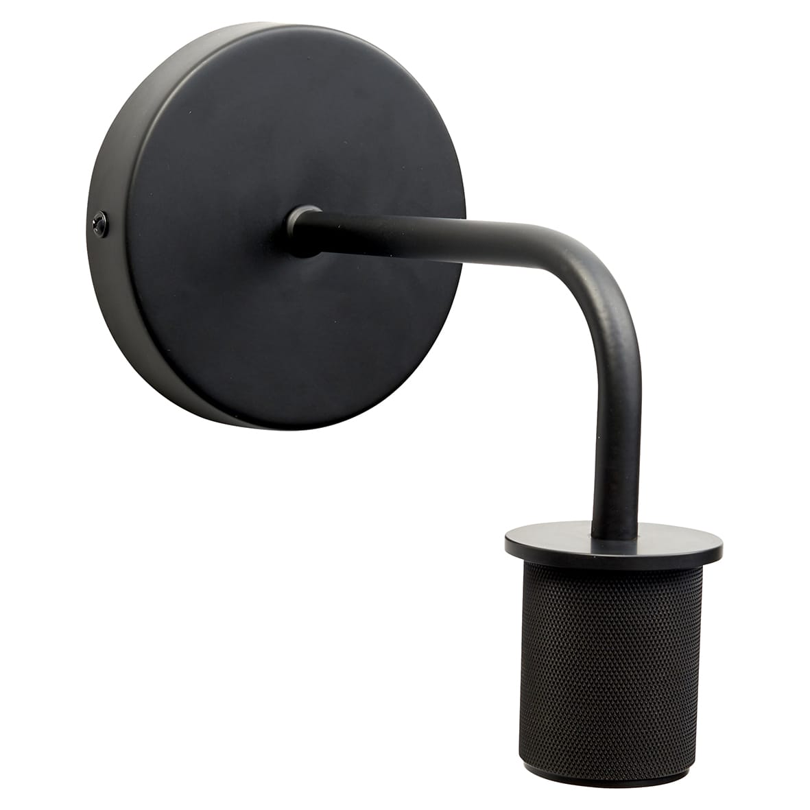 Casa Knurled Indoor Wall Light - Matt Black Fittings - view 3
