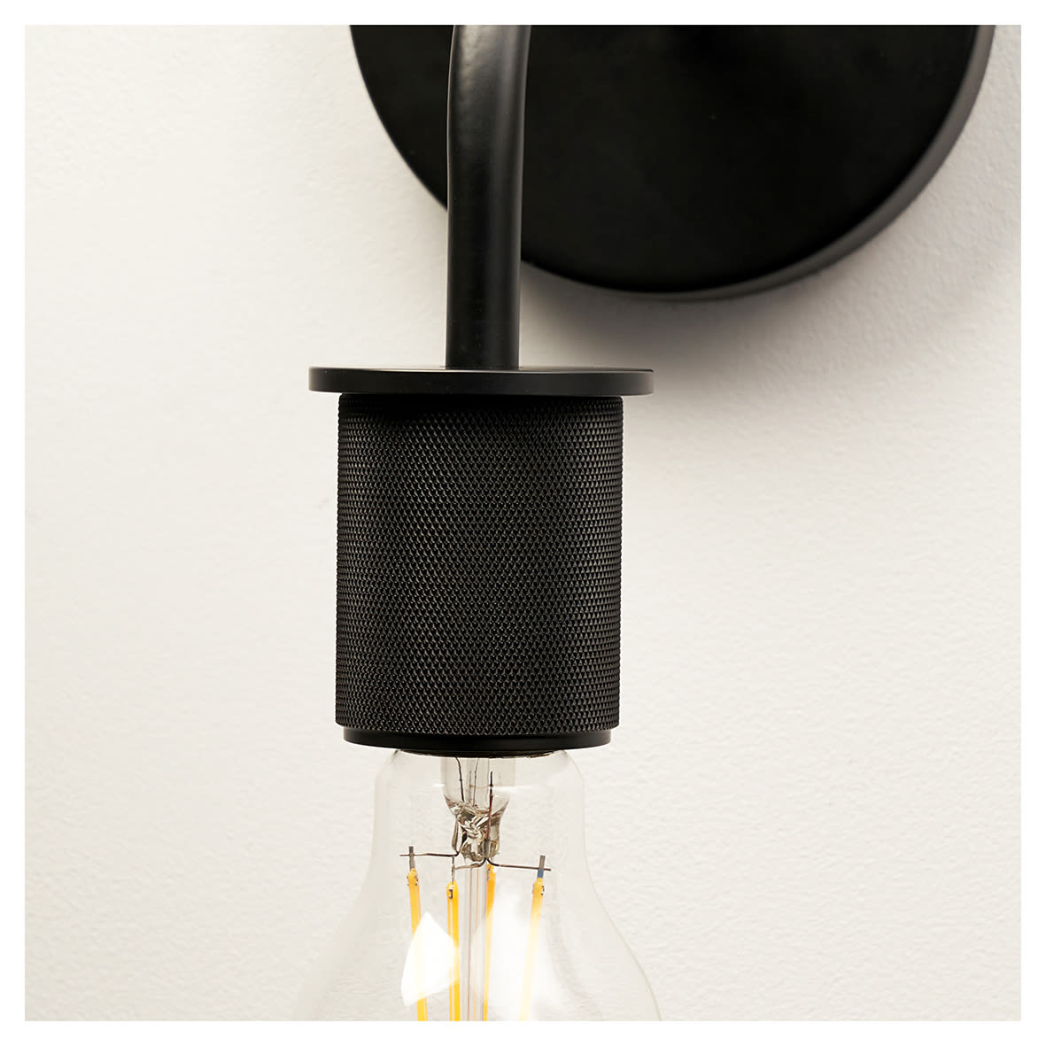 Casa Knurled Indoor Wall Light - Matt Black Fittings - view 4