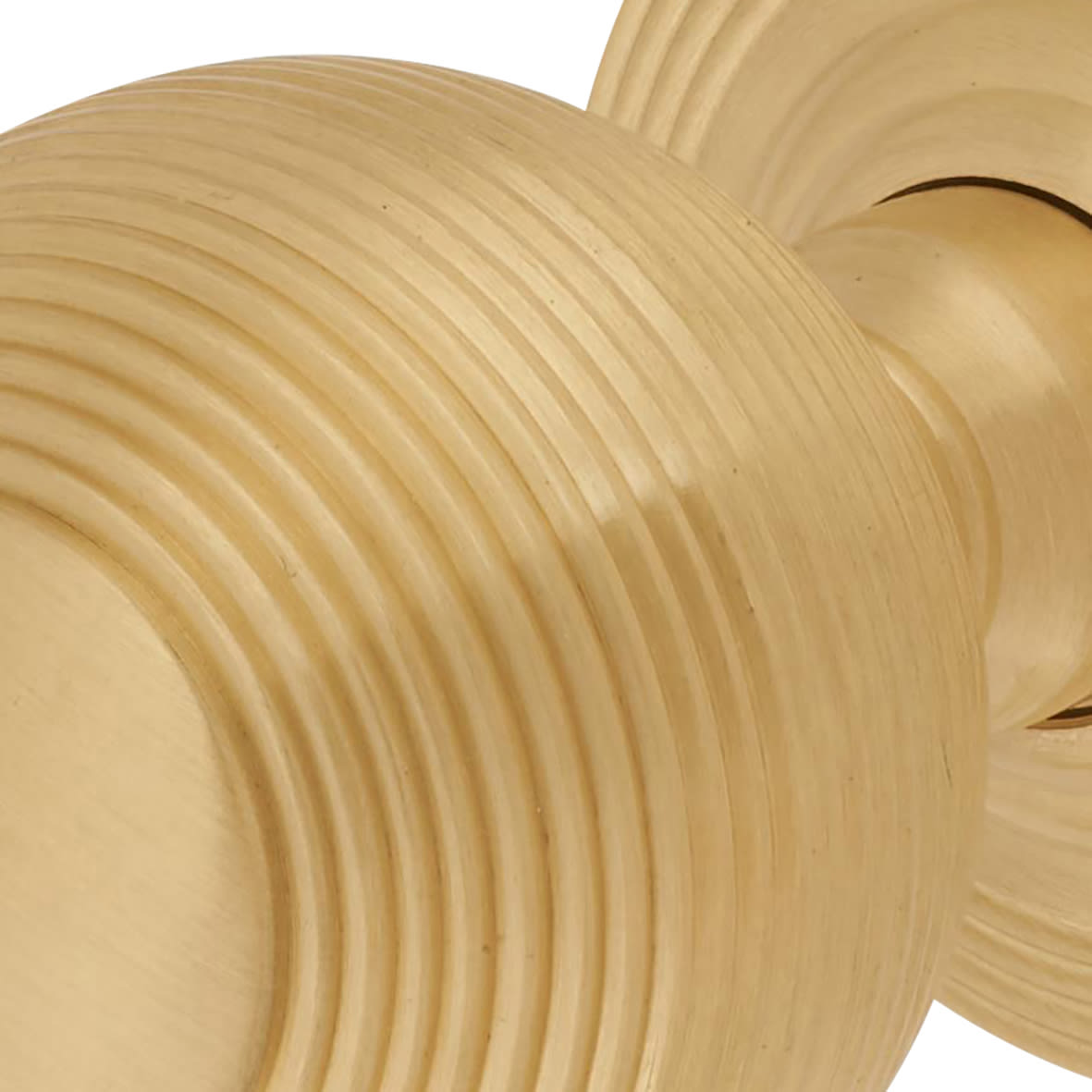Satin Brass Beehive Mortice Door Knob - 60mm Rose Diameter - view 4