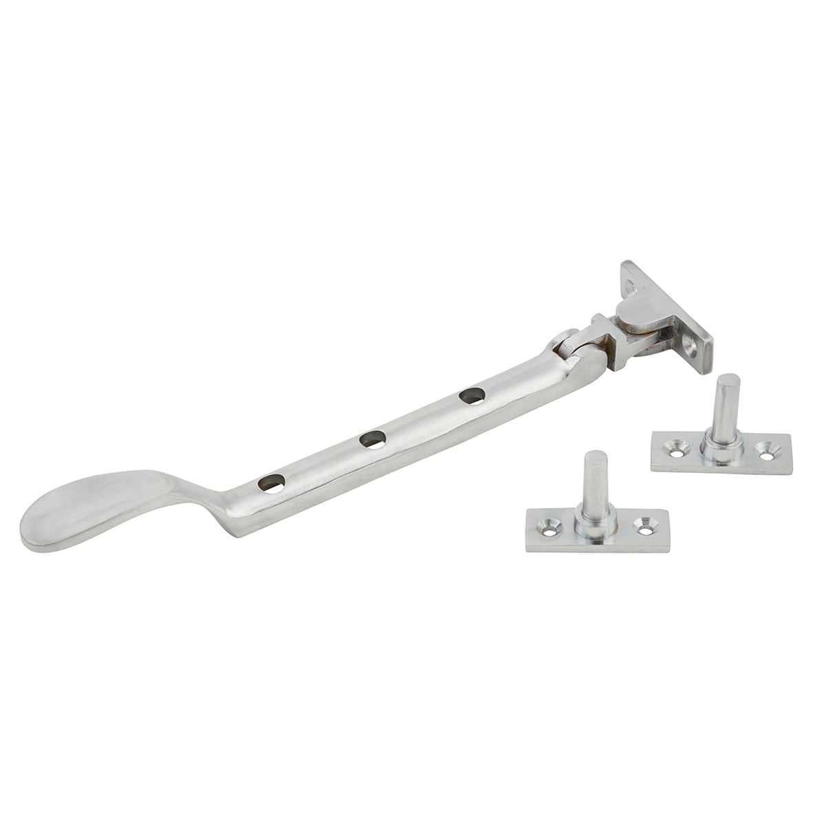 Cast Victorian Casement Window Stay - 8"/200mm Length - Satin Chrome - view 2