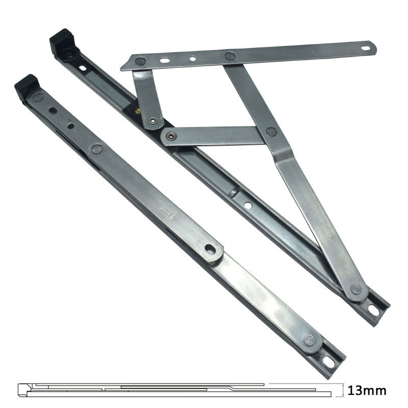 uPVC/Timber Standard Window Friction Stay Hinge - 13mm Stack - 12"/300mm - Top Hung - Pair - view 2