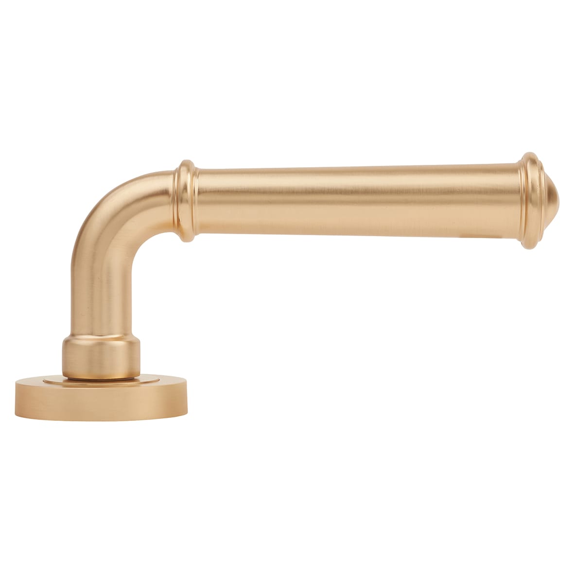 Satin Brass Fire Rated Door Handles on Round Rose - Classic Range - view 3