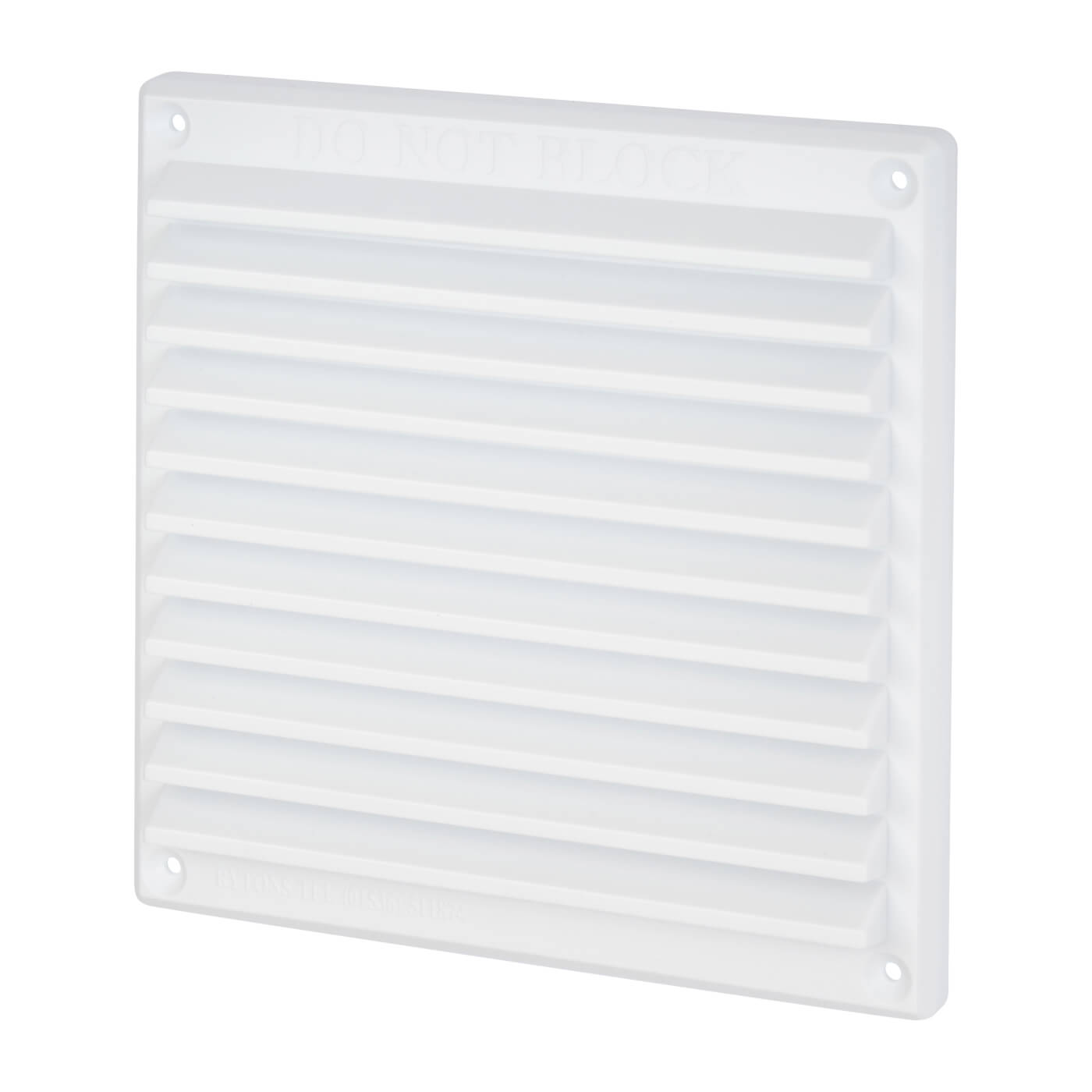 Louvre Vent - 166 x 160mm - 10360mm² Free Air Flow - White Plastic - view 2