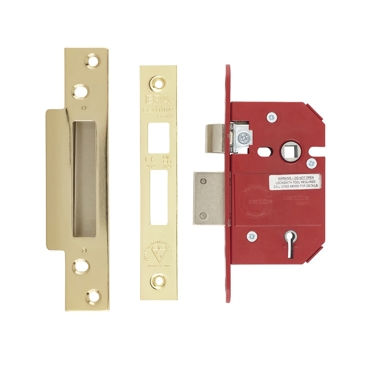 Fortress:2007 Bolt Through 5 Lever Sashlock - 67mm Case - 44mm Backset - Polished Brass - view 2