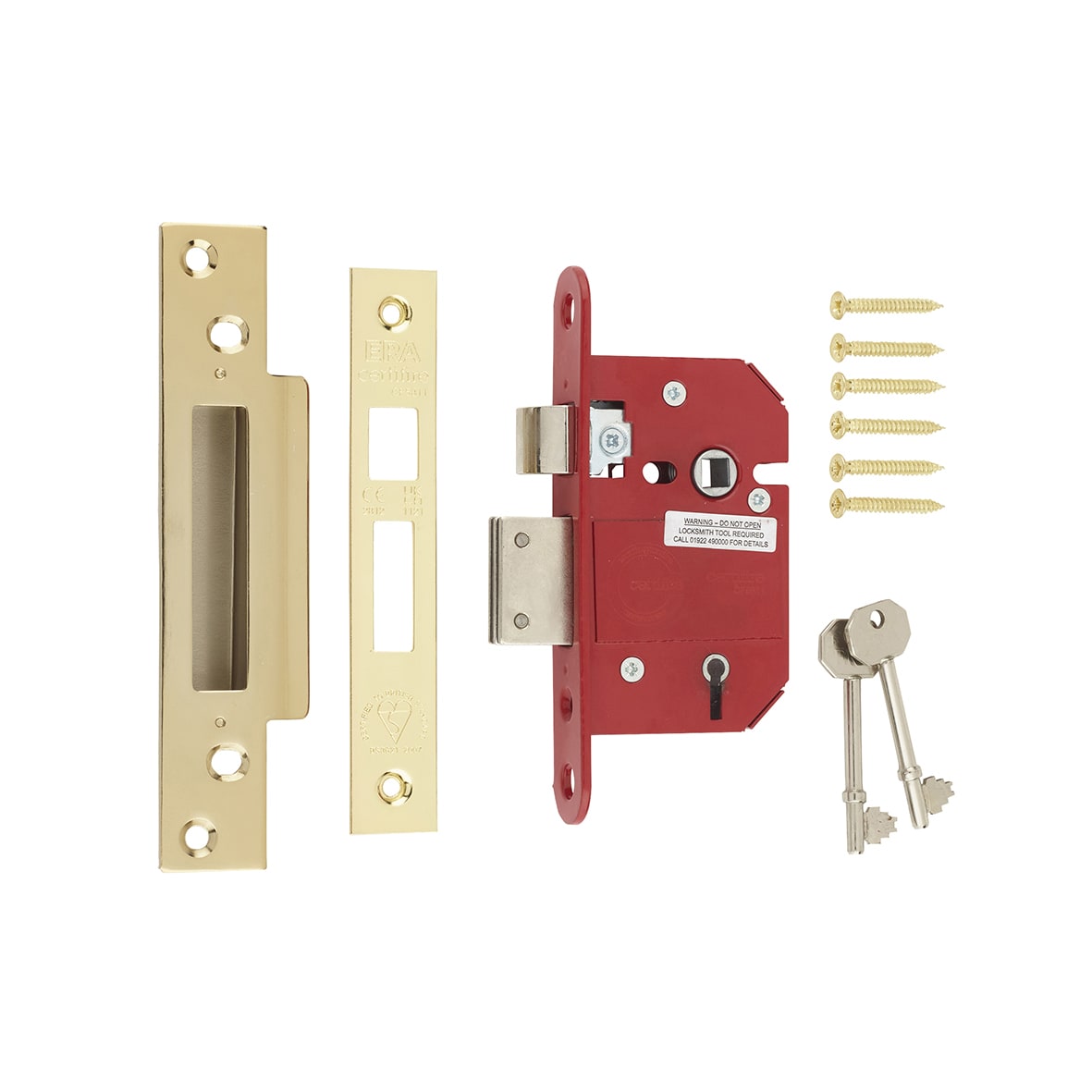 Fortress:2007 Bolt Through 5 Lever Sashlock - 67mm Case - 44mm Backset - Polished Brass - view 3