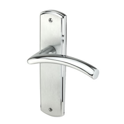 Marcus Polished/Satin Chrome Latch Door Handles - Centaur Range - 189 x 48mm - view 2