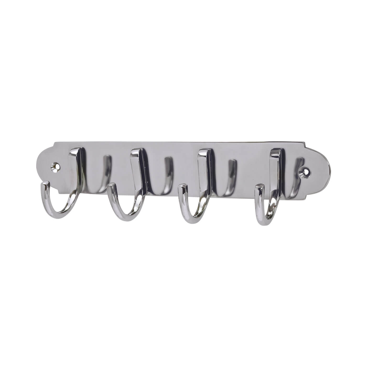 Marcus Solid Brass Coat Rack - 223 x 64 x 40mm - 4 Hooks - Polished Chrome - view 2