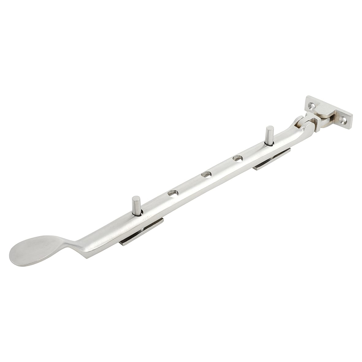 Cast Victorian Casement Window Stay - 12"/300mm Length - Satin Chrome - view 2