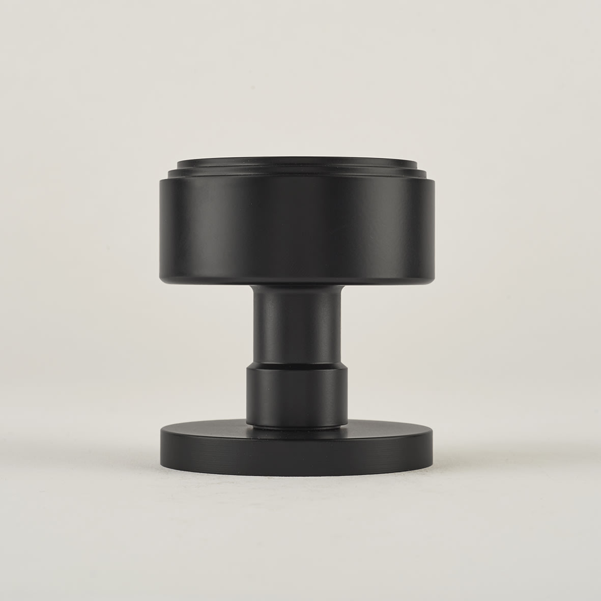 Matt Black Step Mortice Door Knob - 60mm Rose Diameter - view 3