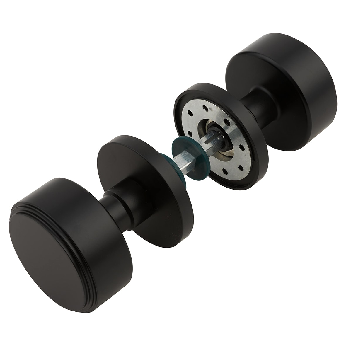 Matt Black Step Mortice Door Knob - 60mm Rose Diameter - view 4