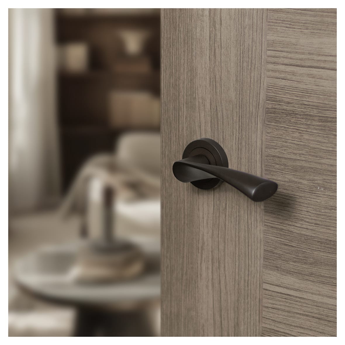 Status Colorado Door Handle on Rose - Urban Dark Bronze - view 2
