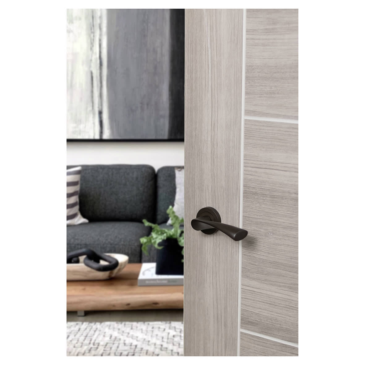 Status Colorado Door Handle on Rose - Urban Dark Bronze - view 3