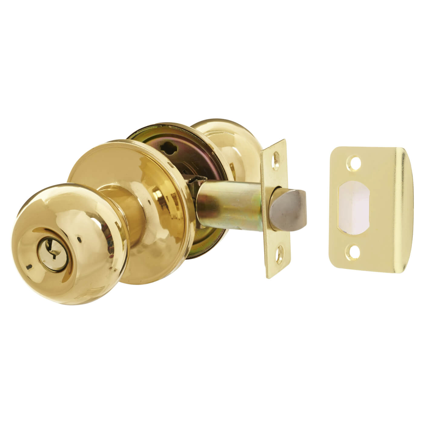 Polished Brass Bala Hotel Entrance Mortice Door Knobset - 65mm Rose Diameter - view 2