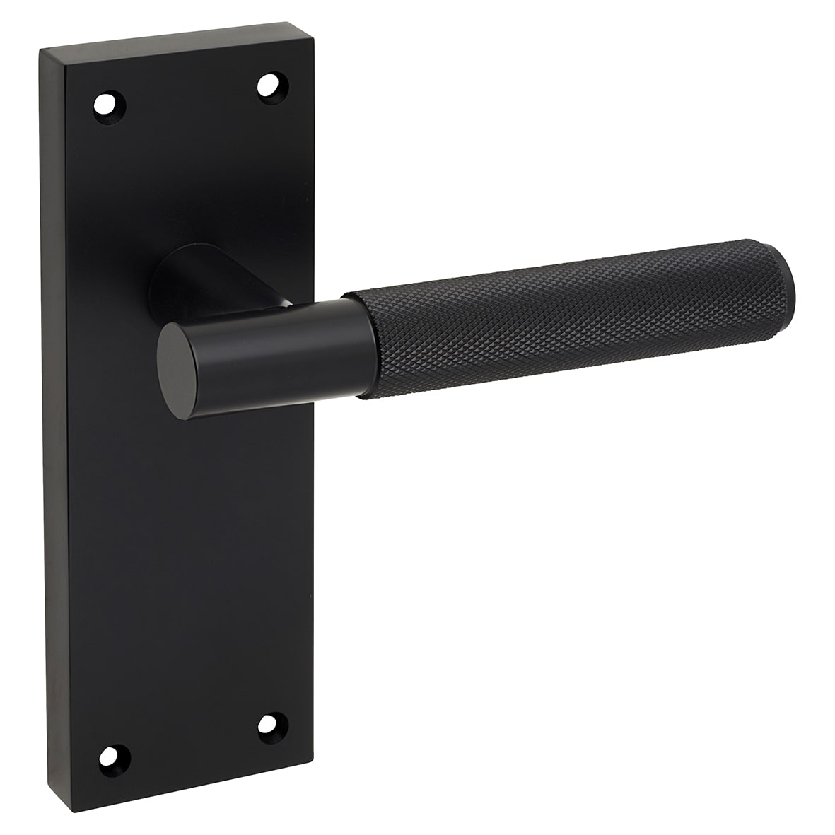 Matt Black Knurled Latch Door Handles - Remi Range - 155 x 55mm - view 2