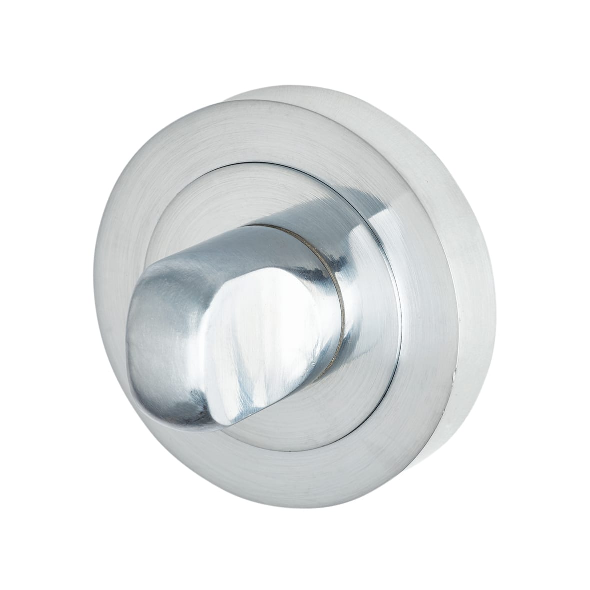 Satin Chrome Bathroom Lock Door Handles on Rose Pack - Knightsbridge Range - view 6