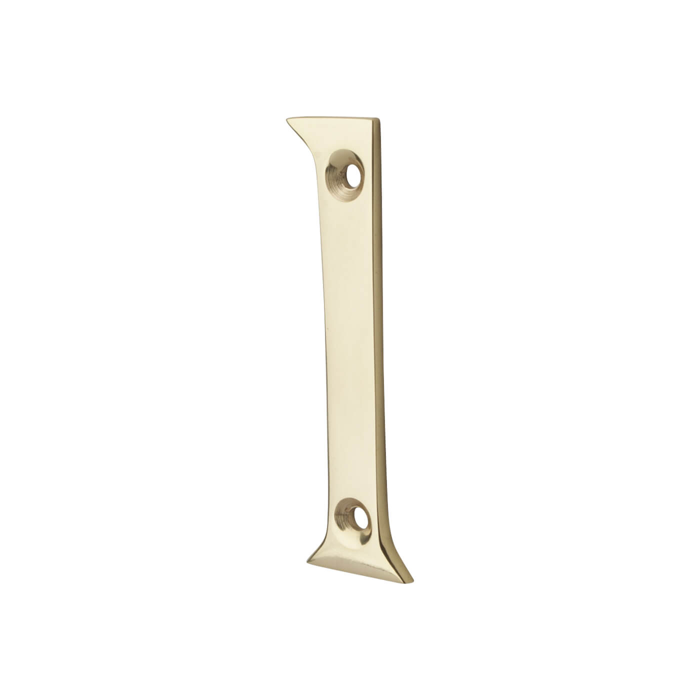 76mm Screw Fix Door Numeral - 1 - Polished Brass - view 2
