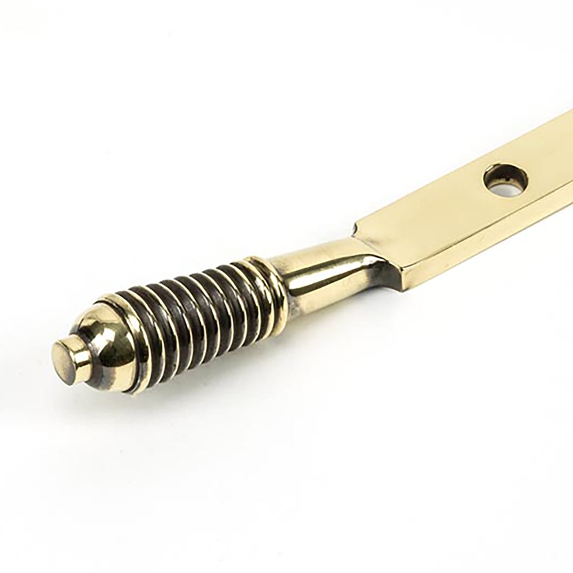 Reeded Casement Window Stay - 10"/250mm Length - Aged Brass - view 2