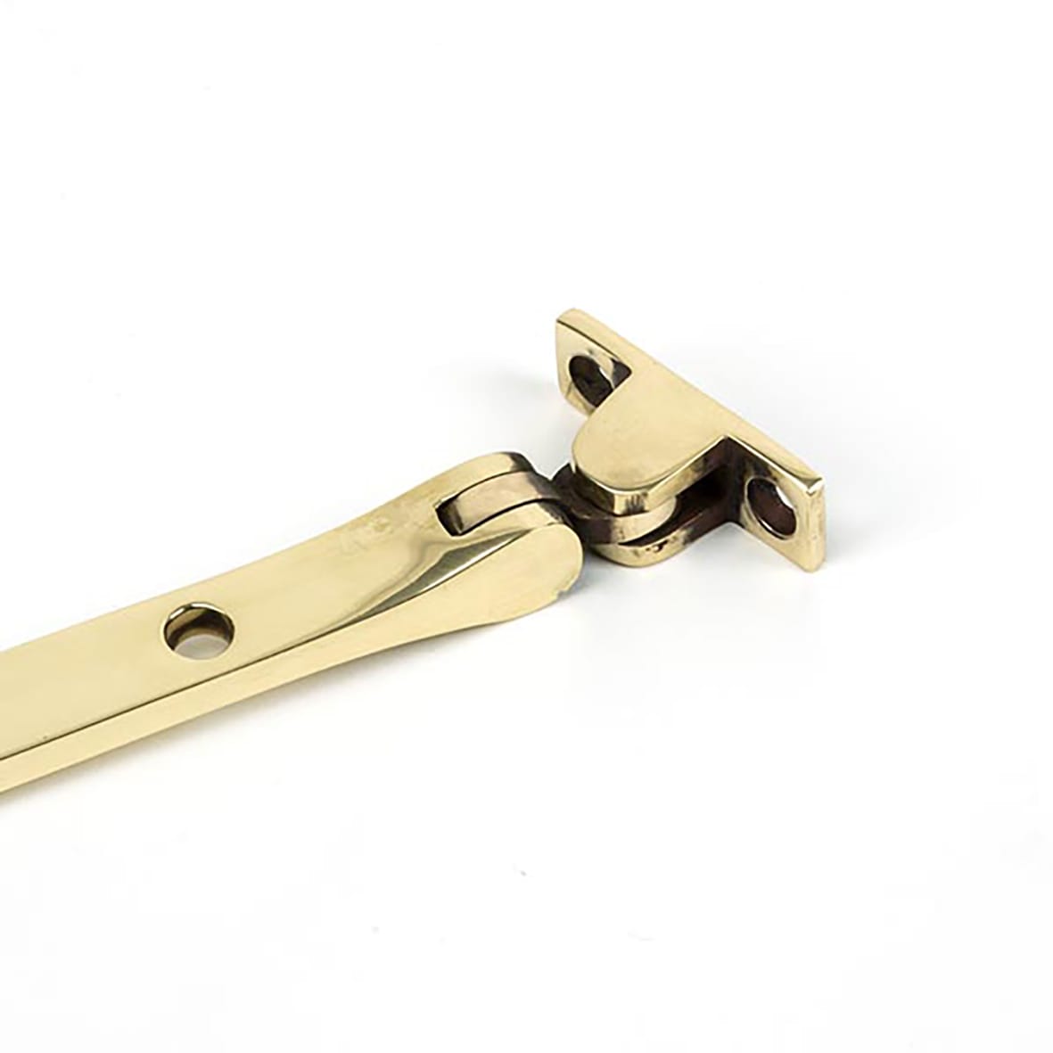Reeded Casement Window Stay - 10"/250mm Length - Aged Brass - view 3